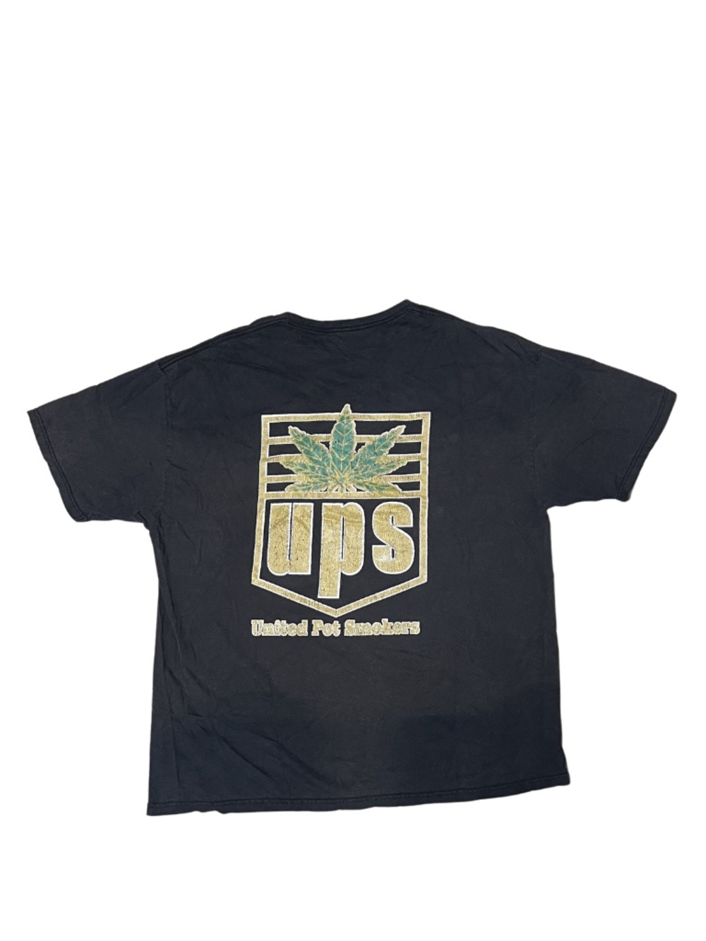 Vintage 90s UPS United Pot Smokers Men's XL Graphic T-Shirt Black High Times
